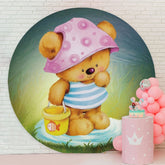 Aperturee - Little Teddy Bear Round Baby Shower Backdrop